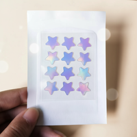 Patch anti-acné en hydrogel laser en forme d'étoile, dernier design, avec motifs colorés pour le soin de la peau du visage