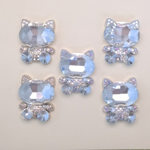 พลอยเทียมรูปแมวส่องแสงเป็นประกายระยิบระยับน่ารัก100ชิ้น/ล็อตสำหรับติดอัลบัมโทรศัพท์เคสโบว์ติดผมตกแต่งศูนย์ - Product Image 4