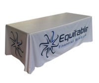 Nappe drapée de 6 pieds, style ample, attrayante, imprimée sur mesure, extensible, pour conférence
