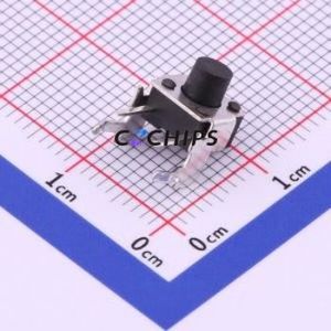 TS-1093A-A6B2-D2 Tactile Switch Through hole Component THT Switch Single Pole Single Throw Round Button 1.8N Right Angle Insert - Product Image 1