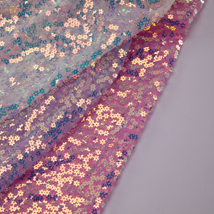 <span class=keywords><strong>Tela</strong></span> de lentejuelas de colores, base de malla, material de poliéster 100%, 3 mm - Product Image 5