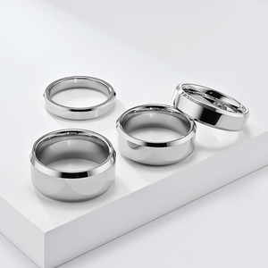 Simple, smooth <b>tungsten</b> steel ring, unisex style, <b>tungsten</b> gold couple rings, colorfast and high-end index finger ring. - Product Image 1