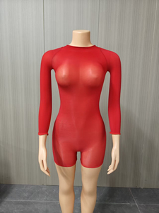 วิวิบลูค์ Z406RP01 ชุดรอมเปอร์เซ็กซี่สำหรับผู้หญิง ผ้าเนื้อมันวาว ยืดหยุ่นได้ ชุดบอดี้สูทสำหรับใส่ไปไนต์คลับ ชุดรอมเปอร์ตาข่ายซีทรูเซ็กซี่ - Product Image 3