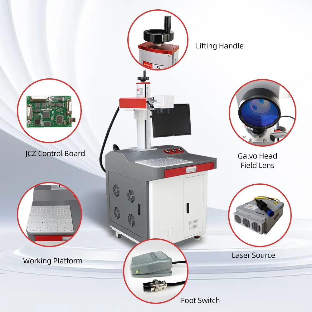 Foder ad alta velocità 20w 30w 50w macchine portatili per incisione laser in fibra macchina per marcatura laser per metallo