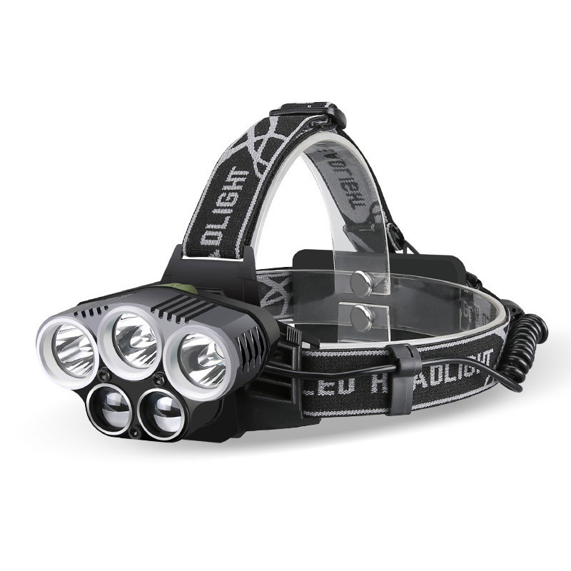 Перезаряжаемый налобный фонарь, 5 светодиодных налобных фонарей с белым и красным светом, 6 режимов, USB Перезаряжаемый водонепроницаемый налобный фонарь