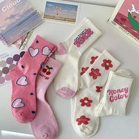 Chaussettes mi-mollet pour femmes, tendance printemps-été, style jeune et mignon, chaussettes longues de style japonais, chaussettes en coton