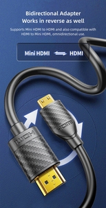 Cable <span class=keywords><strong>Mini</strong></span> <span class=keywords><strong>HDMI</strong></span> <span class=keywords><strong>a</strong></span> <span class=keywords><strong>HDMI</strong></span> 4K 60Hz con Conector Chapado en Oro para Monitor, Tablet, Cámara, HDTV - Product Image 5