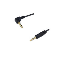 Câble audio stéréo mâle 3.5mm plaqué or à angle droit à 90 degrés