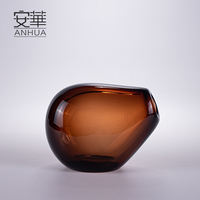 Amber Egg Shape Glas dekoration Vase Elegante Kristallglas vase für Wohnkultur