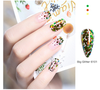L&M 2025 Vernis à ongles gel UV Soak-off à gros paillettes 8g 6 couleurs Non toxique Marque privée OEM/ODM disponible
