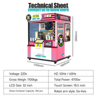 IPLAYSMART Distributeur Automatique Intelligent de Bubble Tea DIY avec Écran Tactile 22 Pouces, Capacité 150-200 Pièces, Accepte Pièces et Jetons