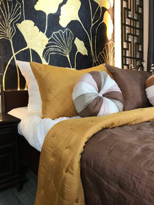 Ensemble de literie en soie naturelle de haute qualité, sur mesure, tissé à la main, pour hôtel de luxe, resort et villa. Couleur unie/personnalisée. - Product Image 2