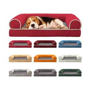 애완 동물 소파 솔리드 정형 메모리 폼 럭셔리 애완 동물 침대 빨 대형 쿠션 라운지 미끄럼 방지 바닥이있는 개 침대
