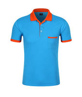 Polo à poche poitrine contrastante, manches courtes respirantes, uniforme pour personnel de restaurant, logo personnalisé, vente en gros