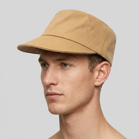 Gorra de Lino y Algodón Ligero con Parte Superior Plana, Color Azul Marino, Logotipo Personalizado, Transpirable, Sombrero de Sol para Verano, Gorra Ecuestre para Montar al Aire Libre, para Hombres y Mujeres