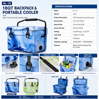Glacière isotherme professionnelle 18QT pour la pêche en mer, personnalisable avec logo, robuste, portable, rigide, OEM ODM