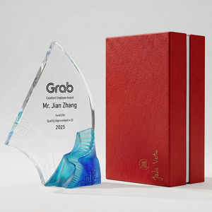 Jadevertu 2026 Série <span class=keywords><strong>Splendide</strong></span> Trophée Étoile Épi de Blé Récompense Design Montagne Verre & Cristal Sablé Durable - Product Image 6