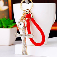 Porte-clé en cristal mignon breloque porte-clés en strass pour sacs à main Inspiration pendentif porte-clés en métal Arts artisanat Inspiration