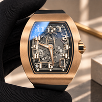 Montre mécanique de luxe pour homme en alliage de titane ultra-mince 7,75 mm avec design creux en forme de barillet et remontage automatique