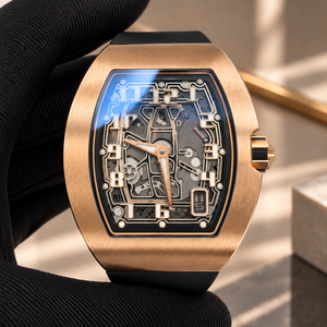 Reloj mecánico de lujo para hombre de aleación de titanio ultrafino de 7,75 mm con diseño hueco en forma de barril y cuerda automática - Product Image 6