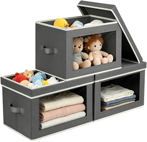 Foldable Storage Box for Household Organizer for Clothes Toys <b>Fabric</b> <b>Wardrobe</b> Clothes Bin Foldable Cloth Storage Box - Product Image 1