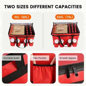 Food Catering Bag Insulated Large Bags Cooler Bags with Waterproof Carrier Geometric Food Delivery Bag & 4 Cup Holders - Product Image 6