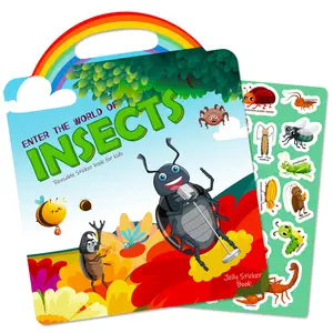 Jelly sticker book children DIY insect children's early education book repeatedly stick focus potential development enlightenmen