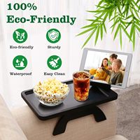 Bambus Sofa Armlehne Tablett Couch Arm Tisch Große Multifunktion Tisch Couch Arm Tisch Schwarz Organizer Halter Für Sofa