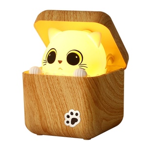 Lampe de chevet pour bébé en plastique, motif chat timide <span class=keywords><strong>Hagi</strong></span> Mi, veilleuse amusante avec capteur, dessin animé mignon, 0-24 mois - Product Image 5