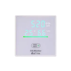 Détecteur de dioxyde de carbone mural HEDAO AZ7730 Taiwan Hengxin, alarme CO2, surveillance de la température et de l'humidité, qualité de l'air nocive - Product Image 1