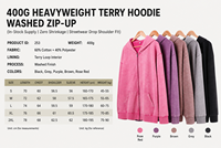 Sudadera con capucha unisex personalizada con logo, 400G de alto gramaje, estilo vintage lavado, con cremallera, oversize, hombros caídos, de felpa de rizo, para merchandising