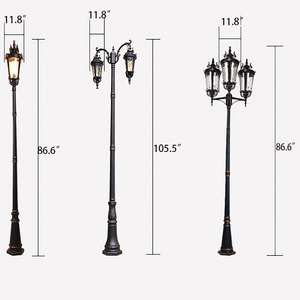 Lampadaire extérieur classique Casa <span class=keywords><strong>Marseille</strong></span>, étanche, pour jardin, poteau lumineux, lampes de jardin à LED - Product Image 2