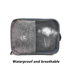 Sac de rangement pour chaussures de voyage en polyester avec logo personnalisé, imperméable et avec fermeture éclair, vente en gros - Product Image 3