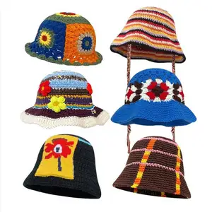 manufacturer wholesale warm Winter wool customize fashion crochet knitted bucket hat cap