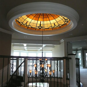 Dôme en vitrail illuminé avec lustre central, dôme en verre plombé artisanal, lampe <span class=keywords><strong>de</strong></span> plafond en verre décoratif - Product Image 3