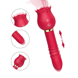 Silikon emme vibratör seks oyuncak meme stimülatörü Clit enayi gül sihirli dil vibratör masaj kadınlar için - Product Image 4