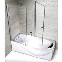 Paroi de douche en verre sans cadre pour salle de bain, panneau de séparation en verre trempé pour baignoire, cabine de douche