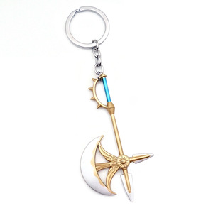 Porte-clés style anime en gros, Porte-clés épée et hache de Meliodas des <span class=keywords><strong>7</strong></span> péchés <span class=keywords><strong>capitaux</strong></span>, Breloque de sac mousqueton en alliage de zinc - Product Image 6