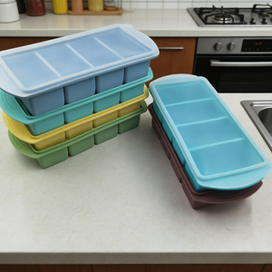 Grand bac de congélation en silicone pour réfrigérateur domestique, moules à glaçons de 1 tasse pour la congélation et le stockage de soupes, sauces, bouillons, restes de nourriture - Product Image 5