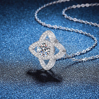 Collier en argent sterling S925 XL316, moissanite, simple, tendance, simple, trèfle à quatre feuilles