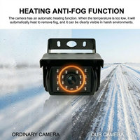Caméra de recul anti-buée à chauffage automatique, étanche IP68, AHD/CVBS, vision nocturne IR 16 LED, garantie 1 an, pour camions lourds