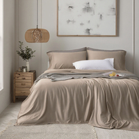 100% ensemble de draps de lit en tissu de charbon de bambou bio couettes jetables antibactériennes plaine hôtel maison chambre y compris oreiller