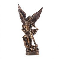 Statue de Saint Michel Archange peinte à la main de 21 cm, artisanat en résine, figurine religieuse catholique, décoration de Noël pour la maison et l'église