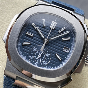 PP5980 <span class=keywords><strong>Orologio</strong></span> <span class=keywords><strong>Automatico</strong></span> da <span class=keywords><strong>Uomo</strong></span> con Cinturino in Denim, Design Meccanico Elegante e Unico, Cronografo di Alta Qualità - Product Image 3