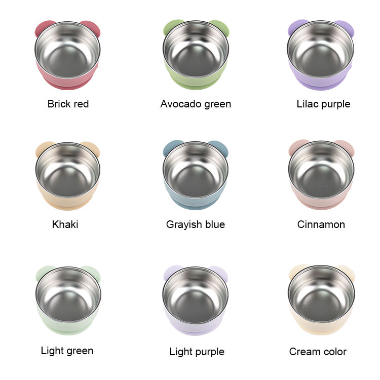 Silicone stainless steel bowl