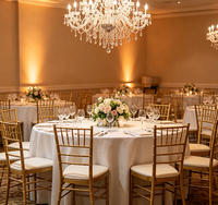 Chaises de mariage en gros, empilables, pour hôtels, banquets, événements, chaises Chavari dorées en vrac