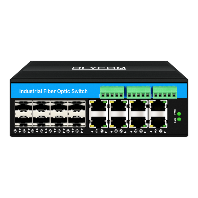 Managed 16 Port Gigabit Poe Switch Din-rail Network Switch  8RJ45+8SFP  With 4*RS485+2*CAN BUS