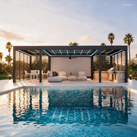 Pergola en aluminium à assembler soi-même avec toit à lames bioclimatiques électriques, gazebo pliable imperméable pour jardin, barbecue, fête