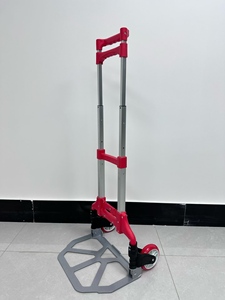 Chariot de transport pliable en fer pour supermarché, avec poignée télescopique, portable, pour bagages, marchandises, levage manuel - Product Image 2