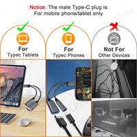 Cable USB-C trenzado de nailon OTG 2 en 1 personalizado para tableta, cable de datos de carga rápida de 10 W y 100 W para impresora, teléfono y computadora